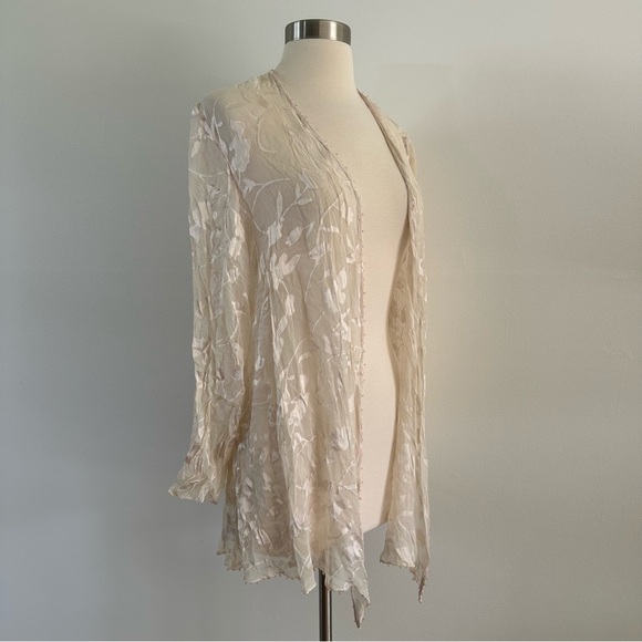 Cameron Blake Long 100% Silk Embroidered Dress Ruffled Skirt With Cover Blazer - Picture 15 of 16